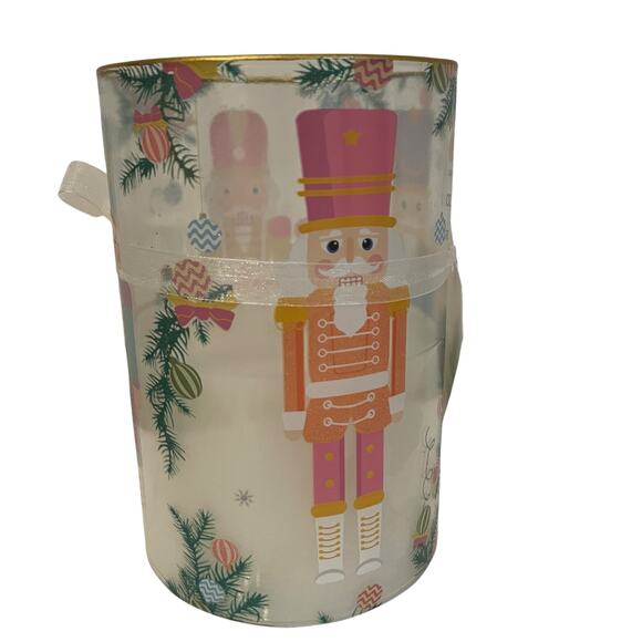 Pastel Christmas Nutcracker Flameless LED Glass Candle Holiday Decor New - Picture 1 of 14